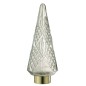 Albero di Natale decorativo a led in vetro trasparente 18x18x47 cm