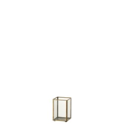Photophore en verre Bronze 10x10x15 cm