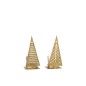 Conjunto de 2 portavelas navideños de metal dorado de 15x6.5x6 cm
