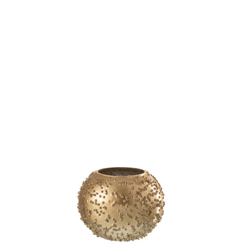 Photophore boule en verre or 10.5x10.5x8.5 cm Photophore boule en verre or 10.5x10.5x8.5 cm