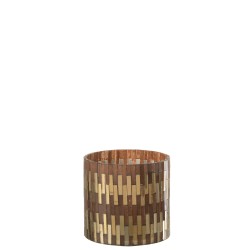 Photophore en verre marron 10.5x10.5x10.5 cm