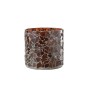 Photophore en verre marron 16x16x16.5 cm