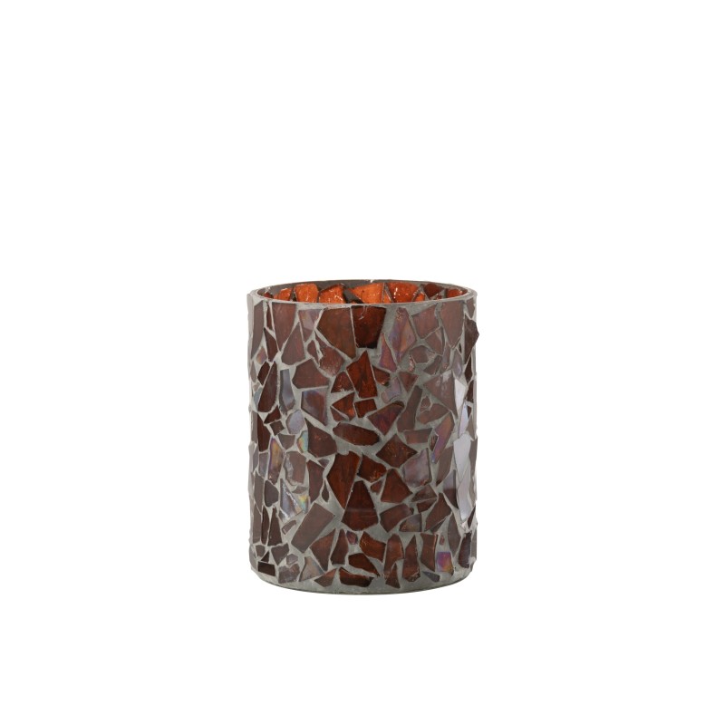 Photophore en verre marron 11x11x13.5 cm Photophore en verre marron 11x11x13.5 cm