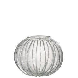 Photophore boule en verre argent 29.5x29.5x24 cm