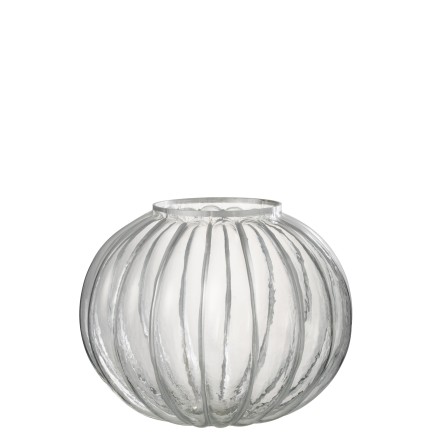 Photophore boule en verre argent 29.5x29.5x24 cm