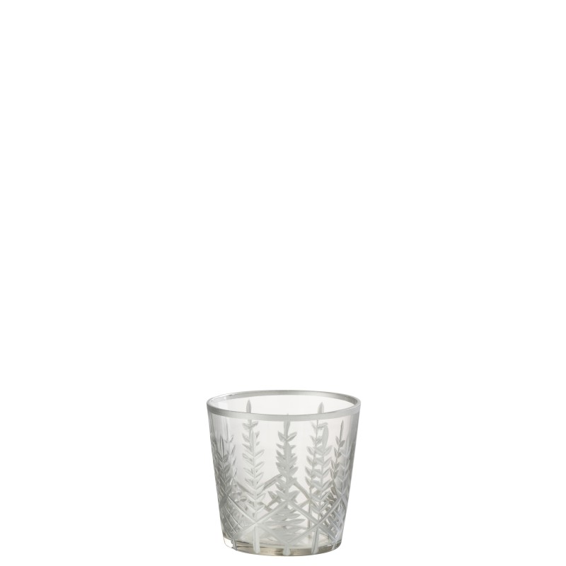 Photophore en verre argent 9.5x9.5x9 cm Photophore en verre argent 9.5x9.5x9 cm
