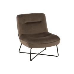 Chaise lounge en textile gris 66x63x80 cm