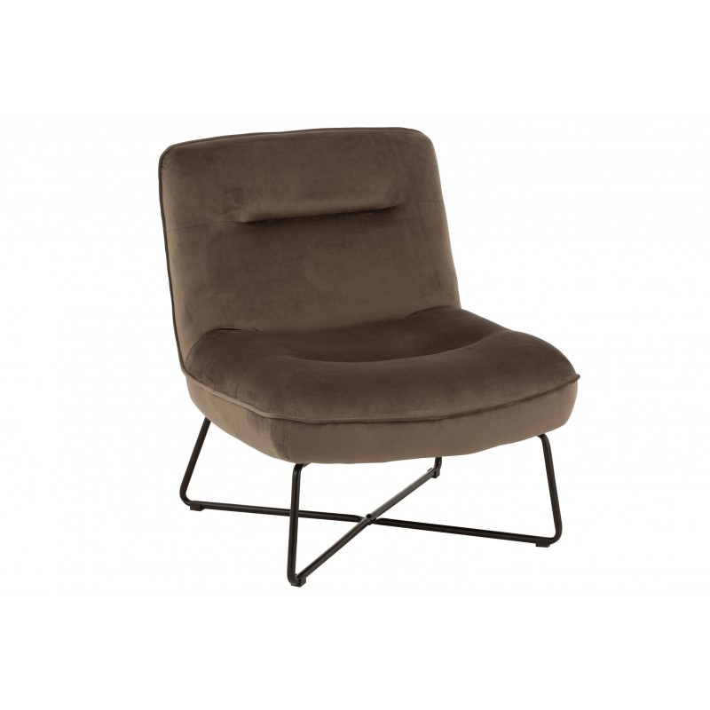 Chaise lounge en textile gris 66x63x80 cm