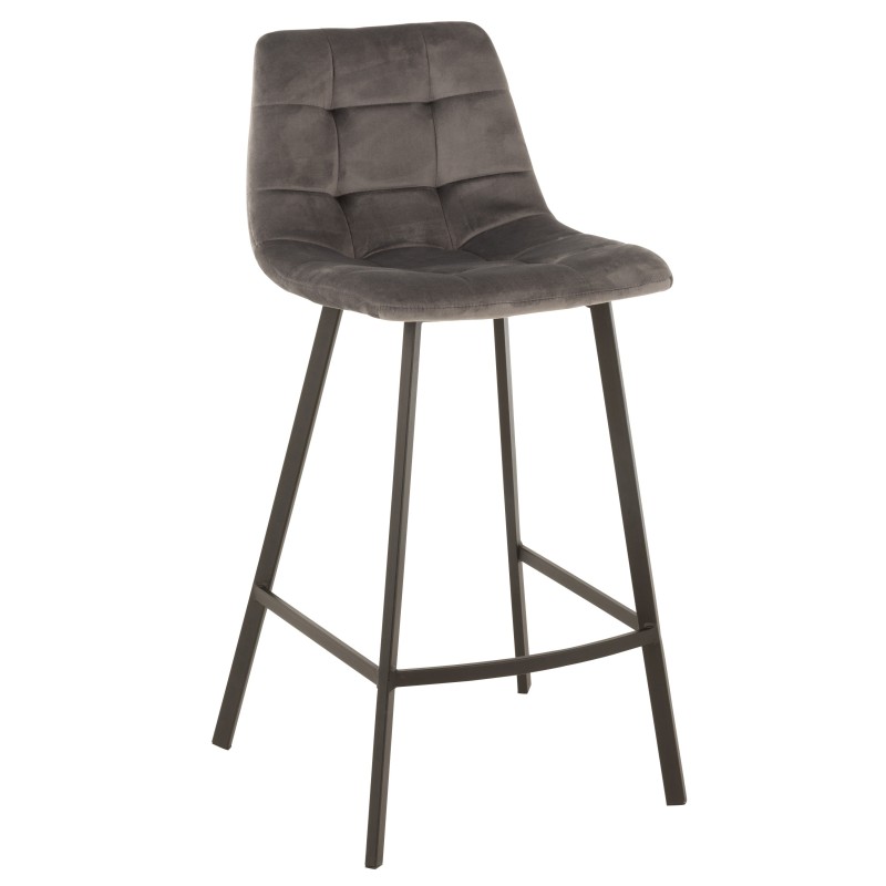 Silla de bar de metal gris de 47x43x95 cm