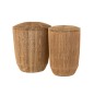 Lote de 2 cestas de ropa de ratán de bambú natural 58x45x45cm