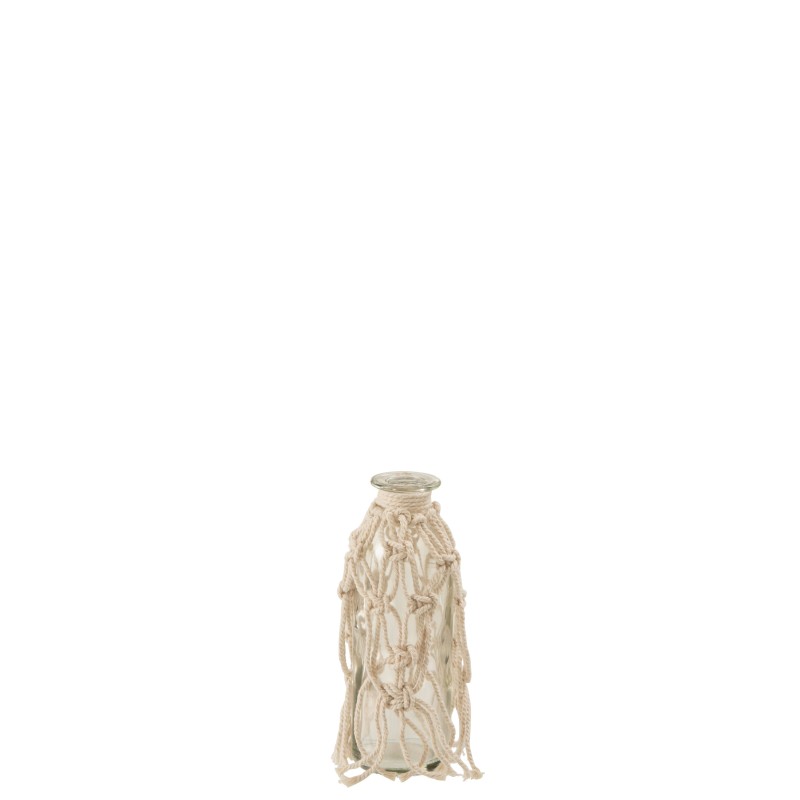 VASE MACRAMÉ VERRE/CORDE TRANSPARENT/NATUREL VASE MACRAMÉ VERRE/CORDE TRANSPARENT/NATUREL