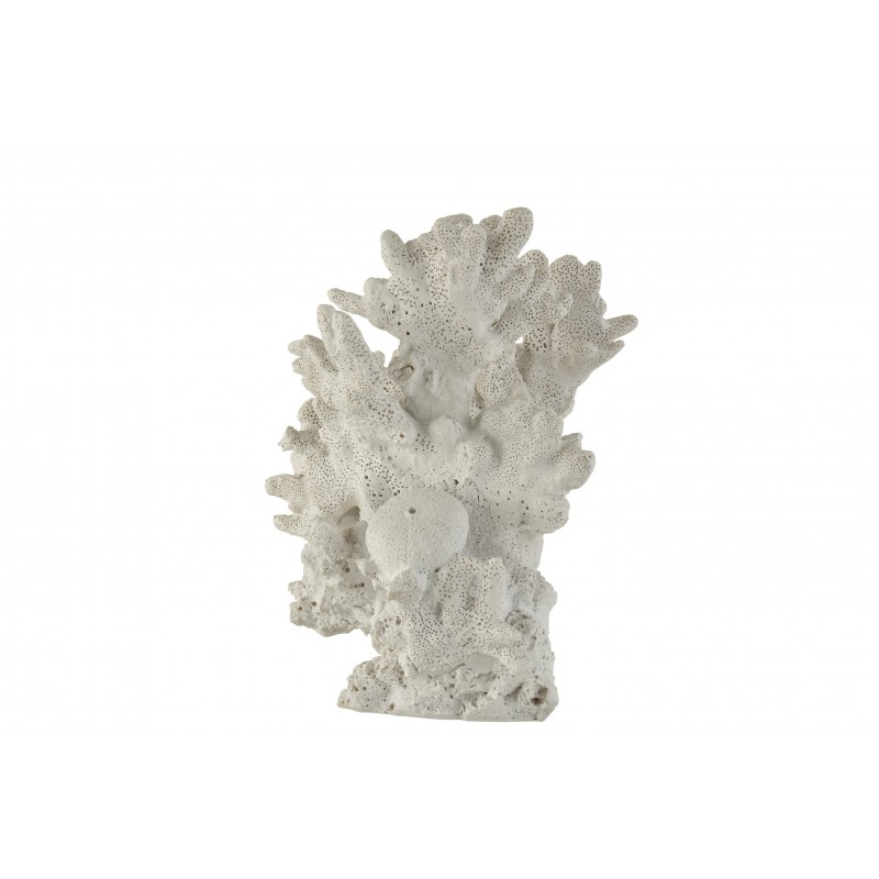 Corail en résine blanc 15x18x22 cm