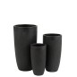 Set di 3 vasi da fiori alti in argilla nera H.46 - 72 cm Set di 3 vasi da fiori alti in argilla nera H.46 - 72 cm