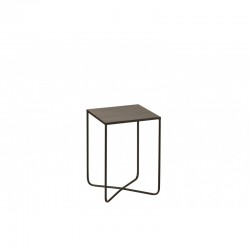Table d'appoint carré en métal noir 50x35x35 cm
