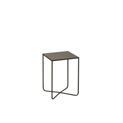 Mesa auxiliar cuadrada de metal negro 50x35x35 cm