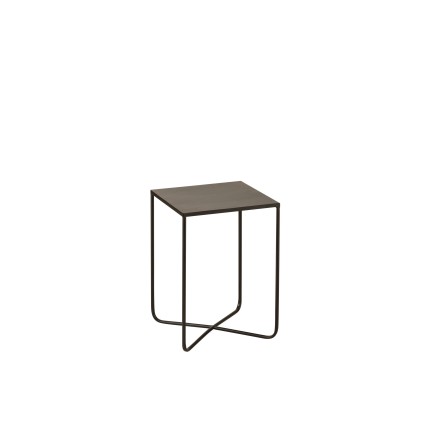 Mesa auxiliar cuadrada de metal negro 50x35x35 cm