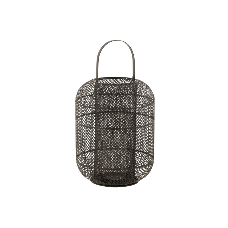 Lanterna cilindrica in metallo nero 28x28x51 cm Lanterna cilindrica in metallo nero 28x28x51 cm