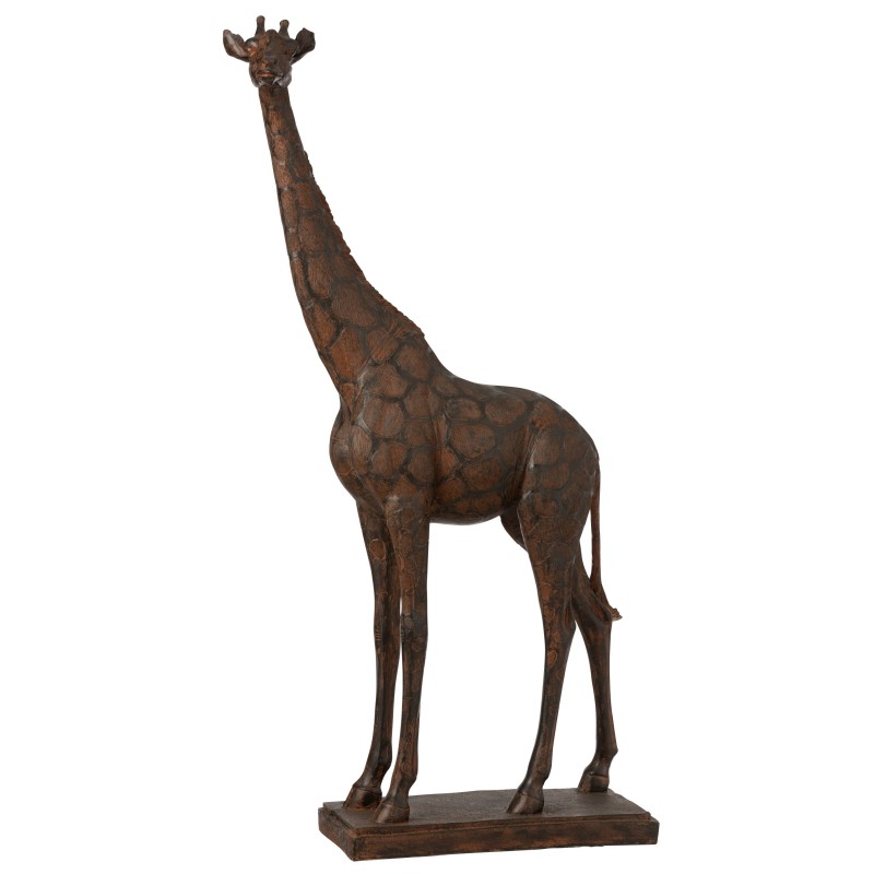 Girafa em resina castanha 43x19x81,5 cm