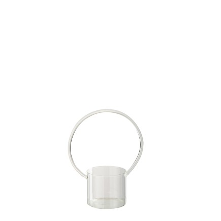 Vase avec anse en verre transparent 9x17x22 cm