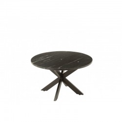 Table basse ronde en métal noir 80x80x49 cm