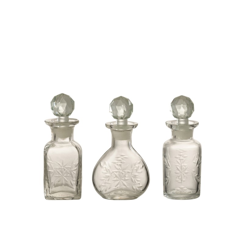 Lot de 3 carafes en verre transparent 5x9x15 cm