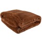 Plaid en polyester marron 180x130cm