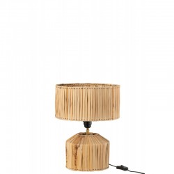 Lámpara de mesa de hoja de plátano en madera natural de 35x35x31 cm