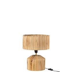 Lampe de chevet feuille de bananier en bois naturel 35x35x31 cm