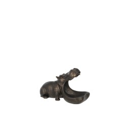 Hippopotame en résine Bronze 26.5x14x17 cm