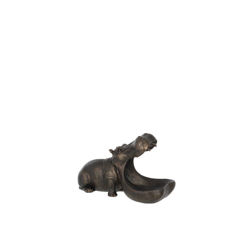 Hippopotame en résine Bronze 26.5x14x17 cm