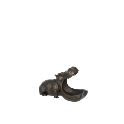 Hippopotame en résine Bronze 26.5x14x17 cm