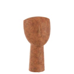 Tête abstraite en résine orange 20x18x39 cm