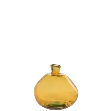 Vase irrégulier en verre ocre 35x35x31 cm