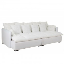 Canapé nu avec 11 coussins blanc L292cm