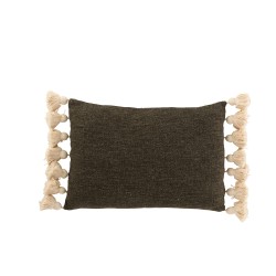 Coussin rectangulaire en polyester Vert 67x36x6cm