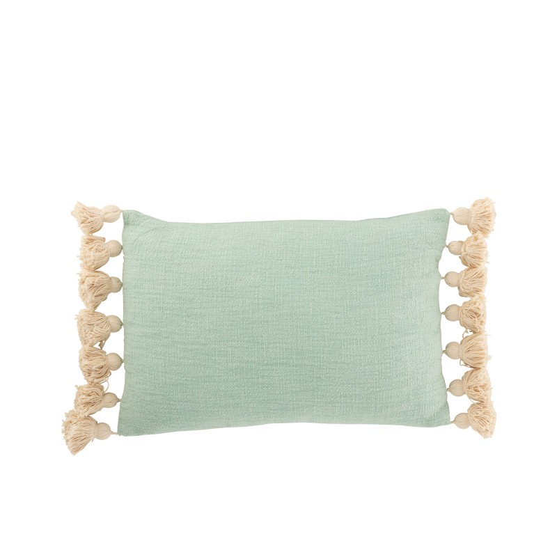 Coussin rectangulaire en polyester Beige et Azur 67x32x12cm