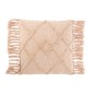 Cuscino rettangolare con pompons in cotone poliestere rosa 70x52cm Cuscino rettangolare con pompons in cotone poliestere rosa 70x52cm