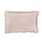 Cuscino rettangolare con frange in cotone rosa-grigio 60x40cm Cuscino rettangolare con frange in cotone rosa-grigio 60x40cm