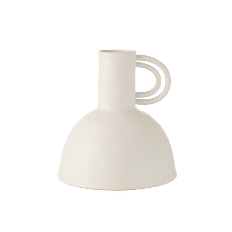 Cruche renaissance en céramique blanc 23x23x24cm Cruche renaissance en céramique blanc 23x23x24cm