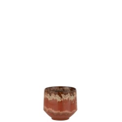 Macetero de cerámica roja de 16x16x16 cm