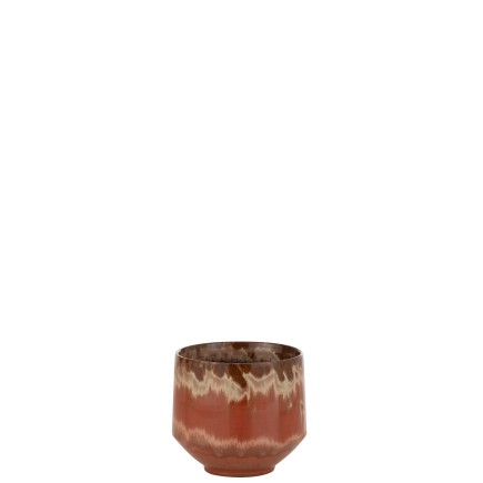 Macetero de cerámica roja de 16x16x16 cm