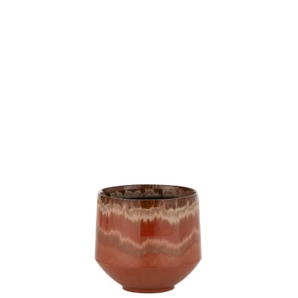 Macetero de cerámica roja de 21x21x20.05 cm