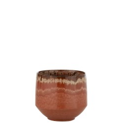 Macetero de cerámica roja de 24.5x24.5x23.5 cm