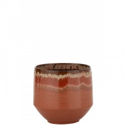 Cachepot de cerámica roja de 27x27x28 cm