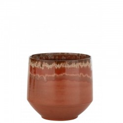 Cachepot de cerámica roja de 32.5x32.5x32 cm