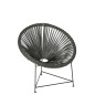 CHAISE ACAPULCO METAL/ROTIN NOIR