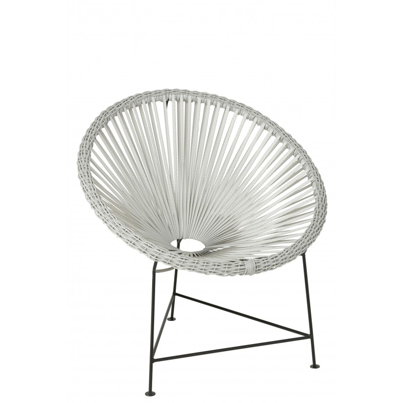 Chaise acapulco en métal blanc 80x80x70 cm