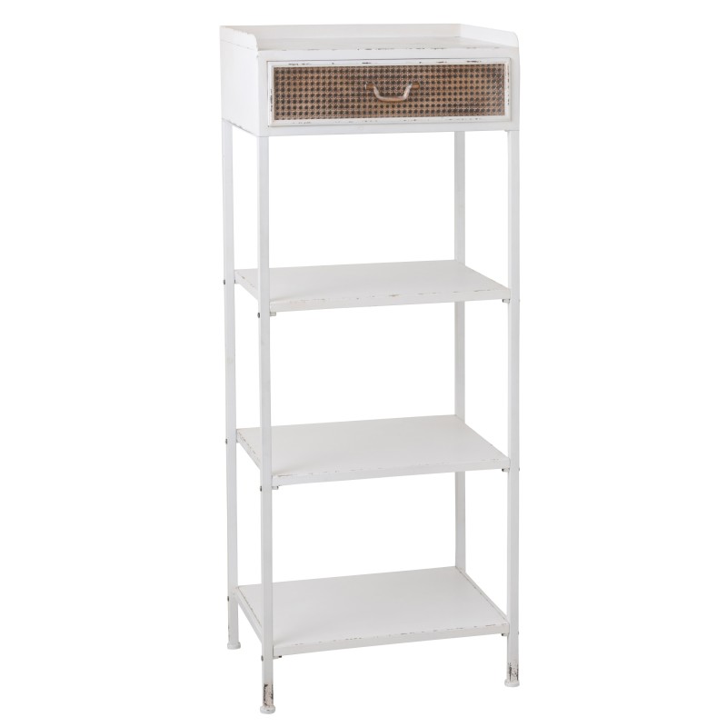 ETAGERE 1 TIROIR+ 3 PLANCHES METAL BLANC