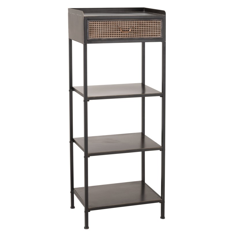 ETAGERE 1 TIROIR+ 3 PLANCHES METAL NOIR