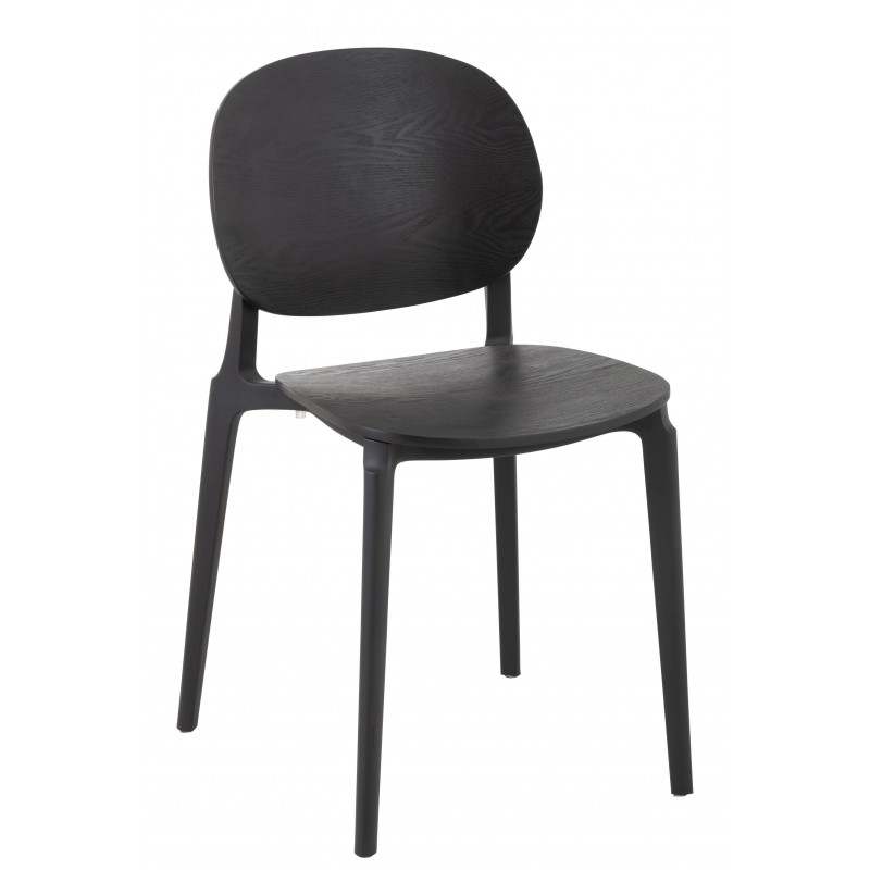 Chaise en plastique noir 53x40x82 cm